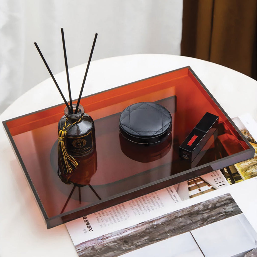 Livonez – Akrylserveerblad Rond of Rechthoekig, Amberkleurig - LivonezLIV - RONDOM - DYC - 716