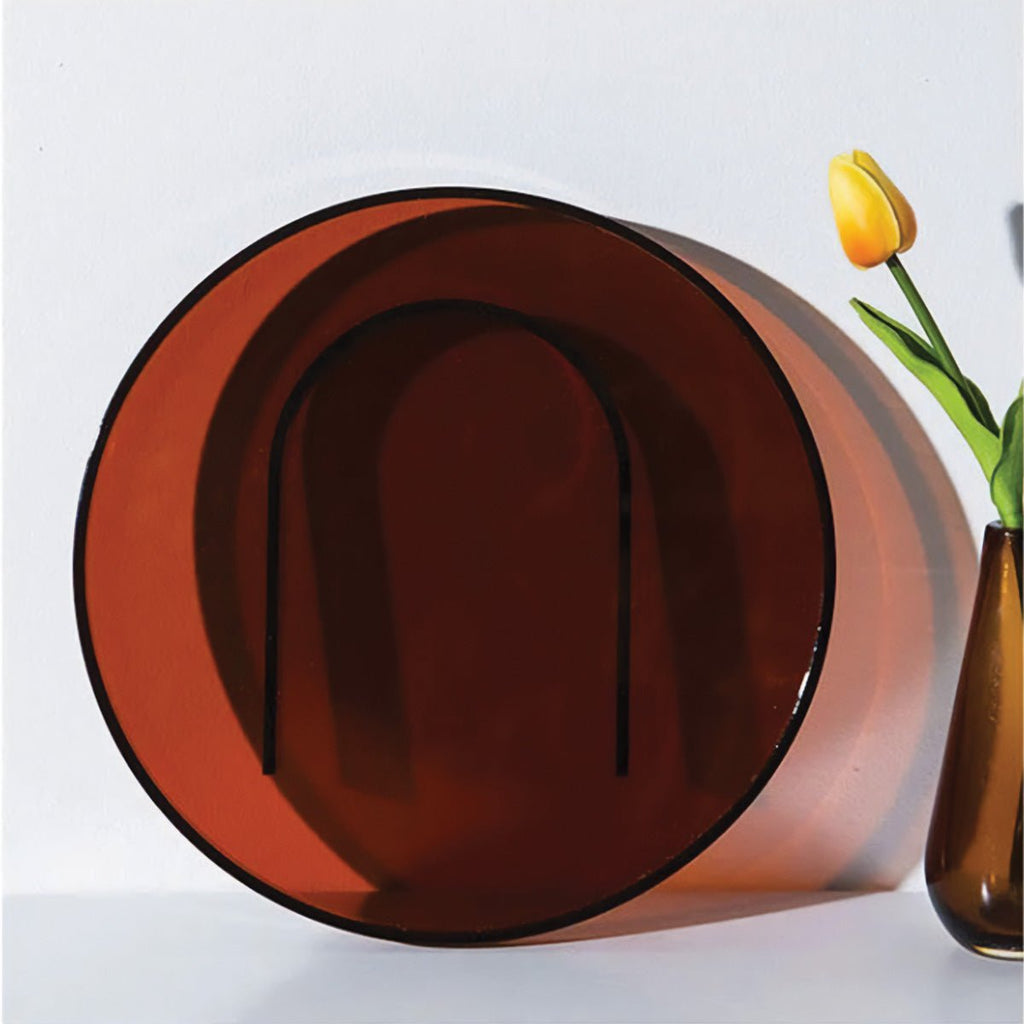 Livonez – Akrylserveerblad Rond of Rechthoekig, Amberkleurig - LivonezLIV - RONDOM - DYC - 716