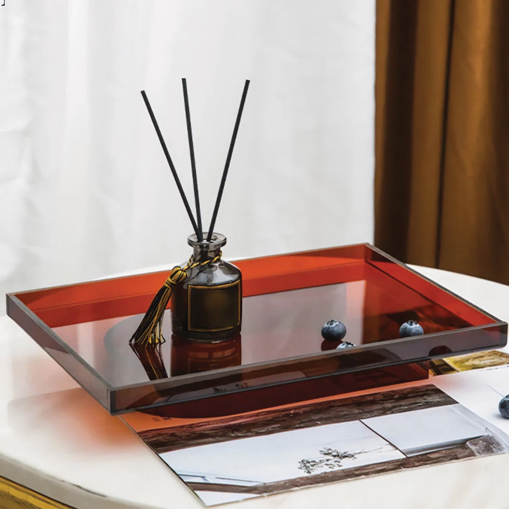 Livonez – Akrylserveerblad Rond of Rechthoekig, Amberkleurig - LivonezLIV - RONDOM - DYC - 716