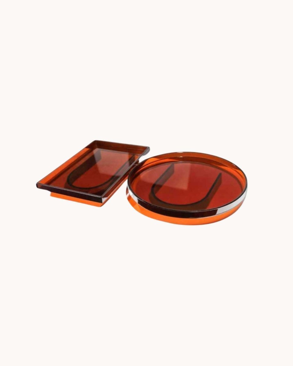 Livonez – Akrylserveerblad Rond of Rechthoekig, Amberkleurig - LivonezLIV - RONDOM - DYC - 716