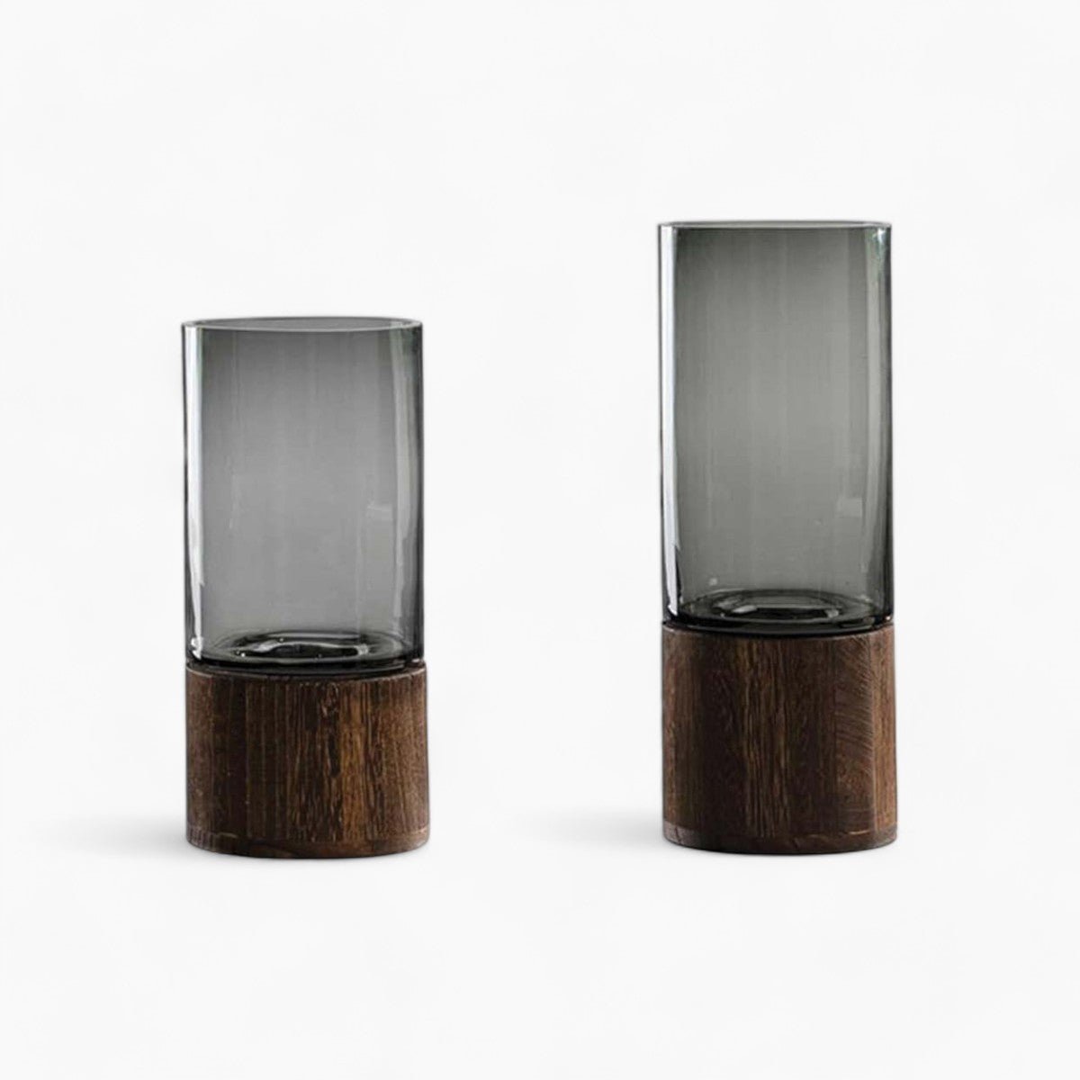 Livonez – Glas - en houten bloemenvaas - Livonez - SET - BVN - 735