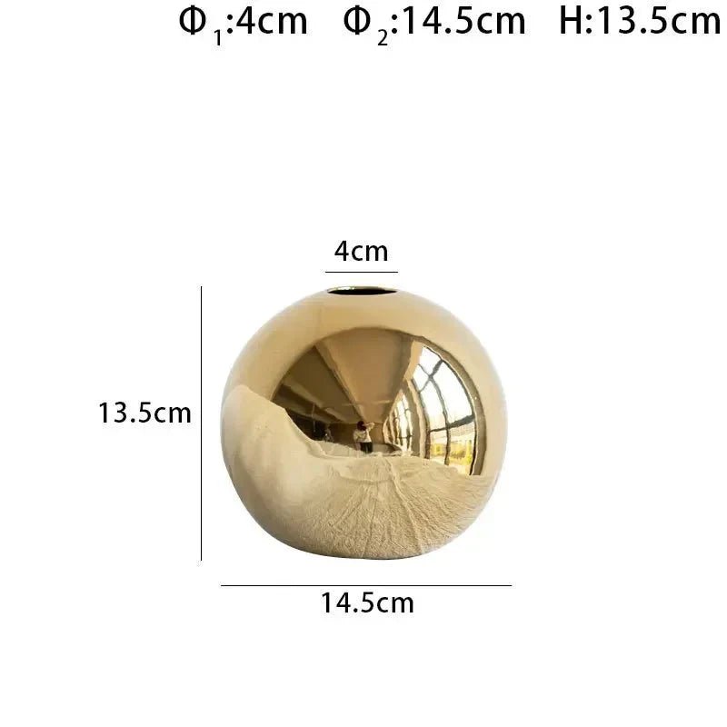 Livonez - Gouden keramische bolvaas - Livonez - GROOT - TZI - 718