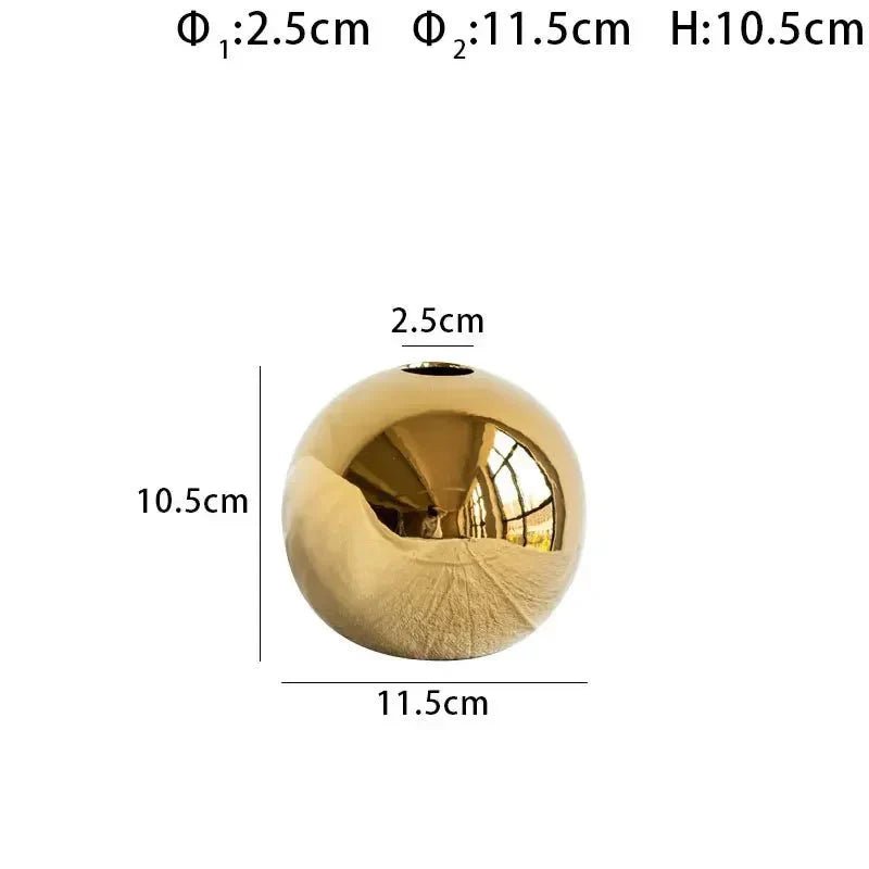 Livonez - Gouden keramische bolvaas - Livonez - GROOT - TZI - 718
