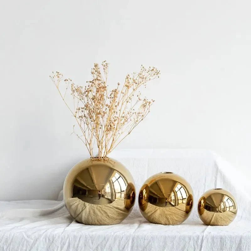 Livonez - Gouden keramische bolvaas - Livonez - MEDIUM - NDP - 465